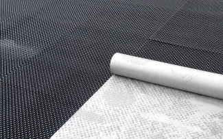 Verlegte Floradrain® FD 40 Elemente mit Systemfilter 