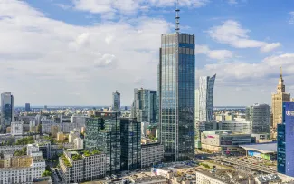 Großstadt mit Dachgärten